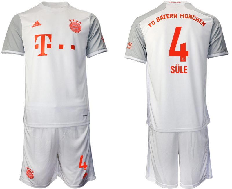 Men 2020-2021 club Bayern Munich away #4 white Soccer Jerseys